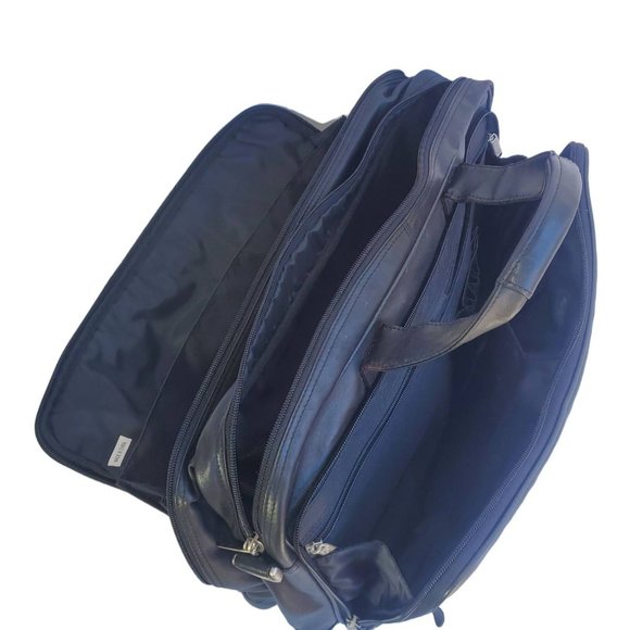 Black Leather ALDA Briefcase Satchel Laptop Bag Messenger Preacher Attorney - Picture 8 of 8